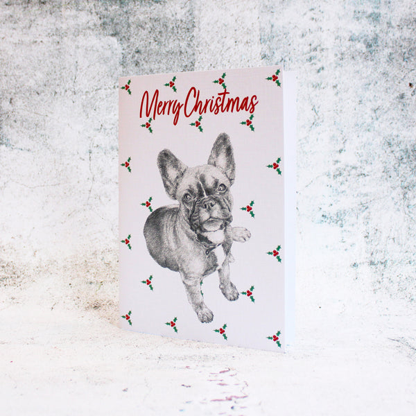 2-French-Bulldog-Merry-Christmas-Card-Holly