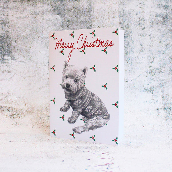 West-Highland-Terrier-Holly-Merry-Christmas-Card