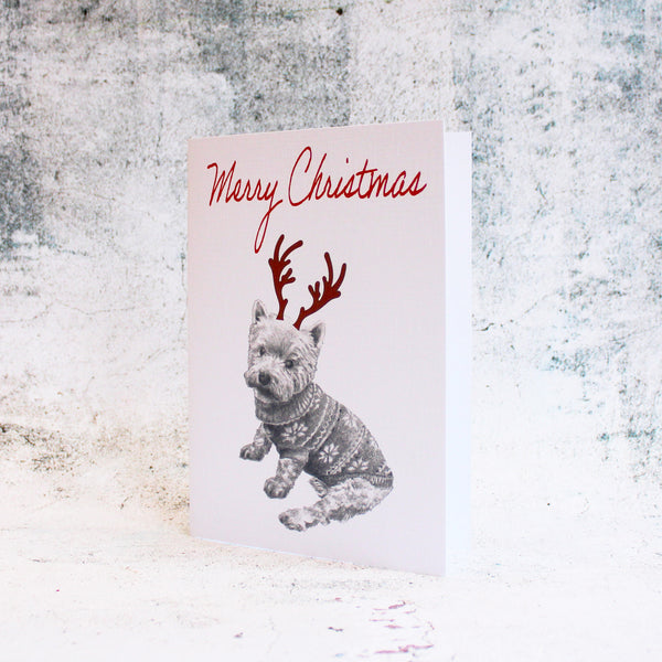 West-Highland-Terrier-Merry-Christmas-Antlers-Card