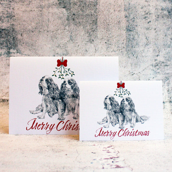 3-Cavalier-King-Charles-Spaniel-Mistletoe-Card