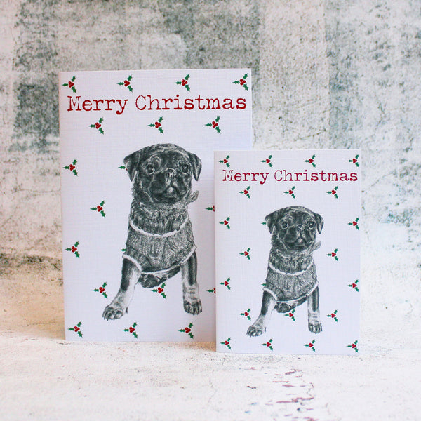 Pug-Merry-Christmas-Card-Holly