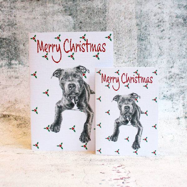 Staffordshire-Bull-Terrier-Merry-Christmas-Holly-Card