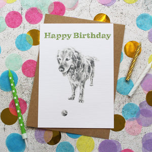 Golden-Retriever-Dog-Birthday-Card-Pencil-Art