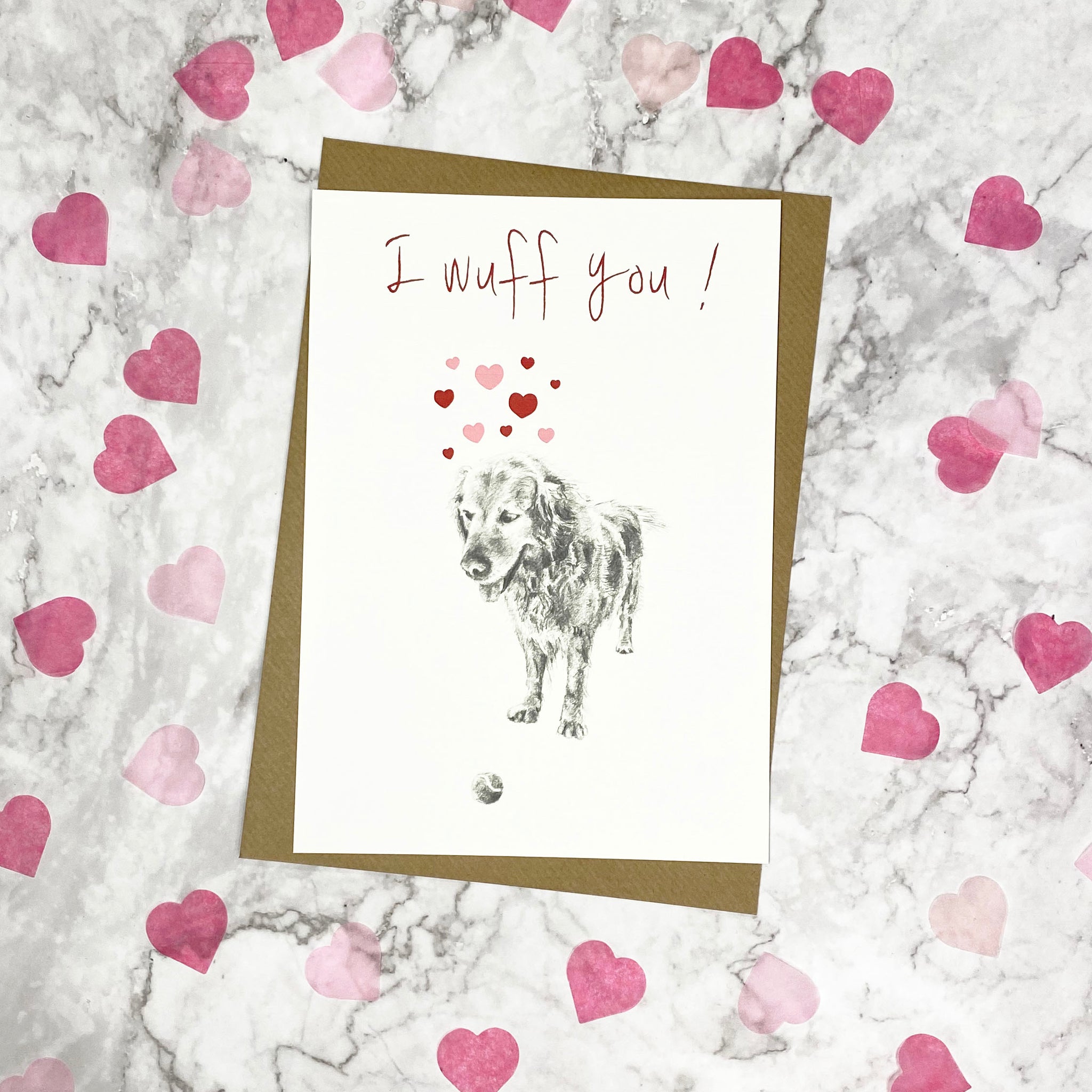 Golden Retriever Valentine's Card