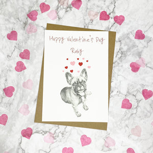 Personalised French Bulldog Valentine's Card