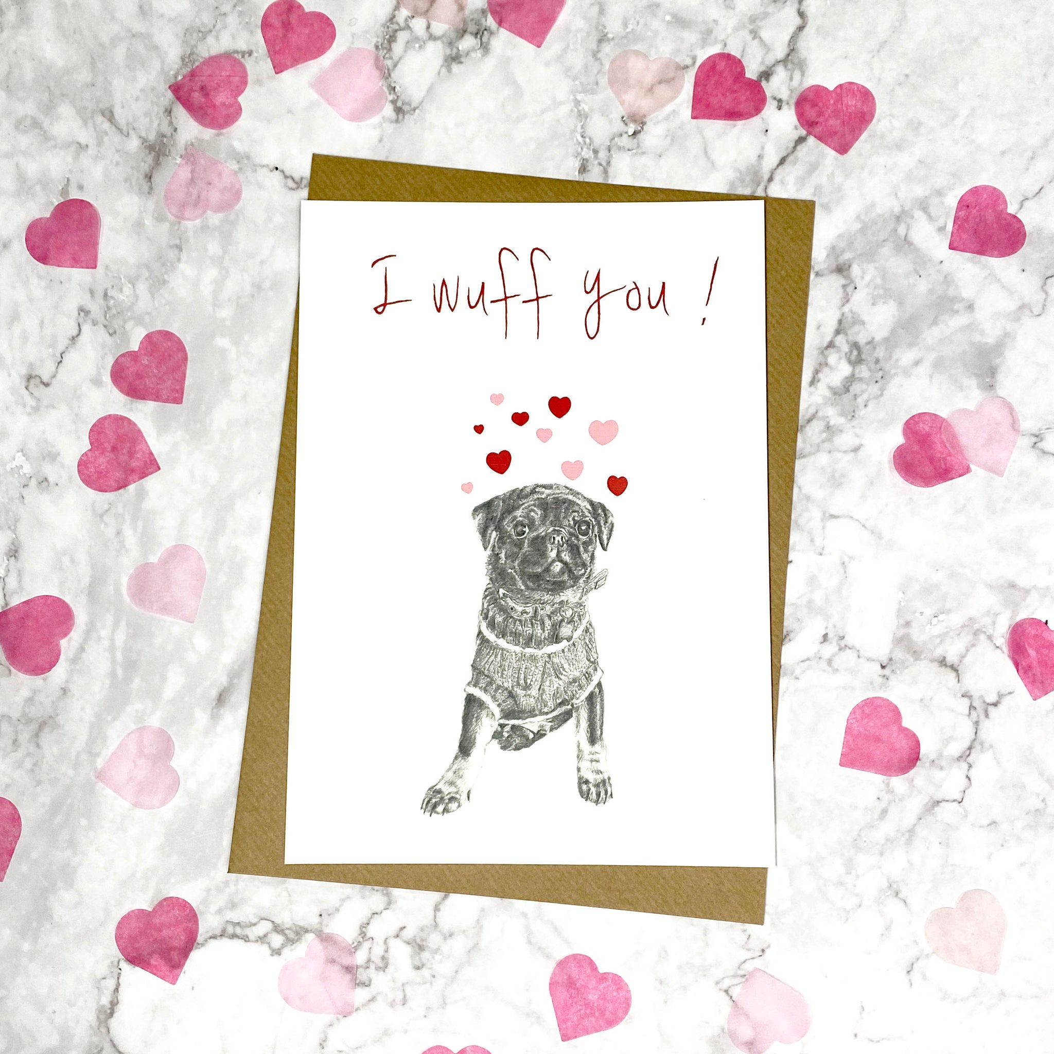 Pug Valentine's Card