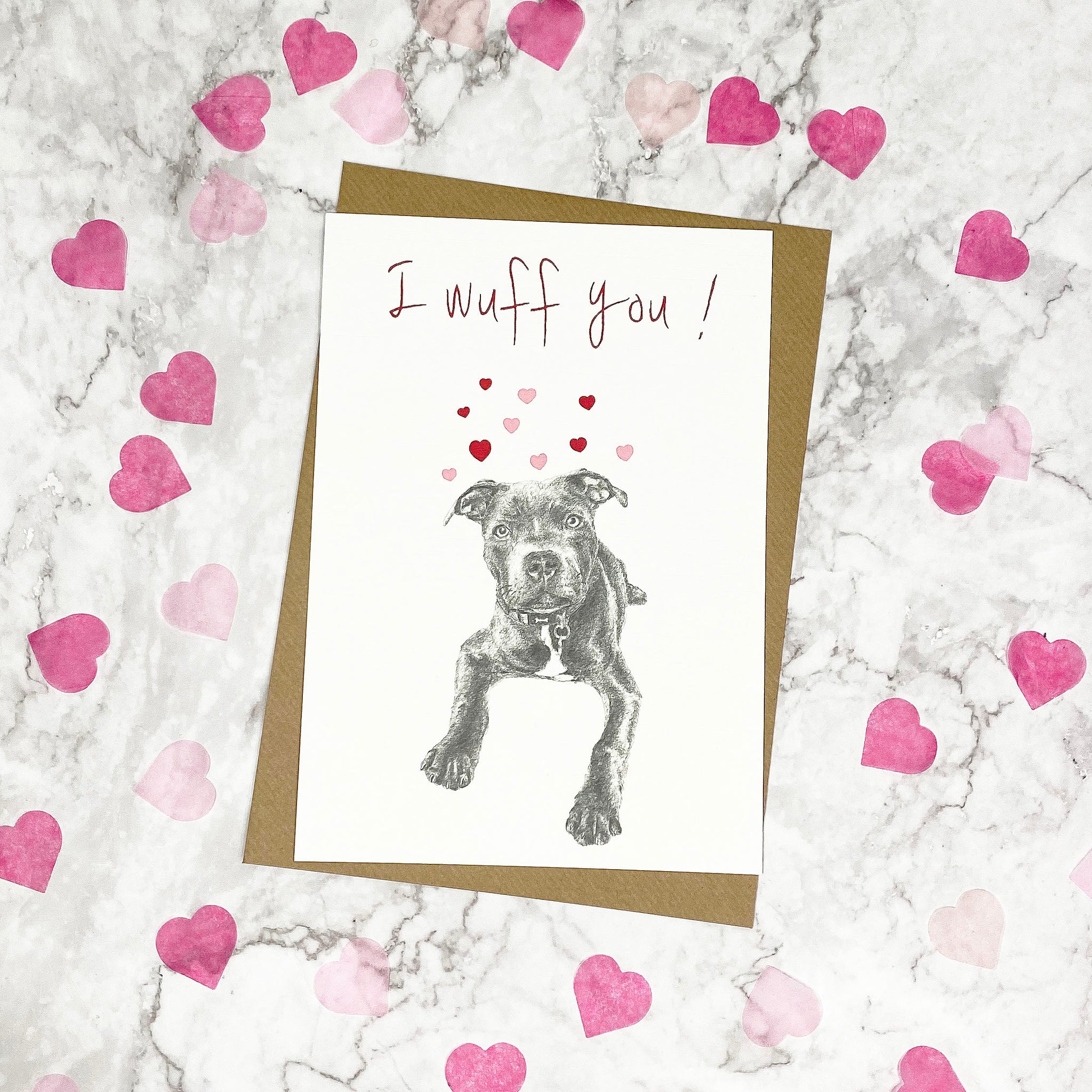 Staffordshire Bull Terrier Valentine's Card