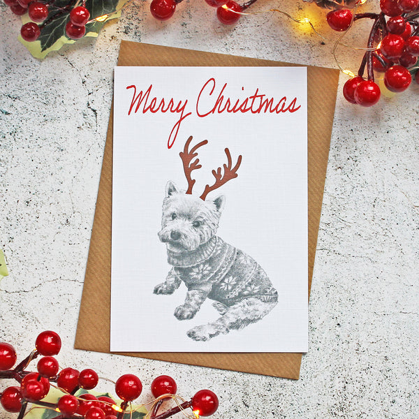 West-Highland-Terrier-Merry-Christmas-Antlers-Card